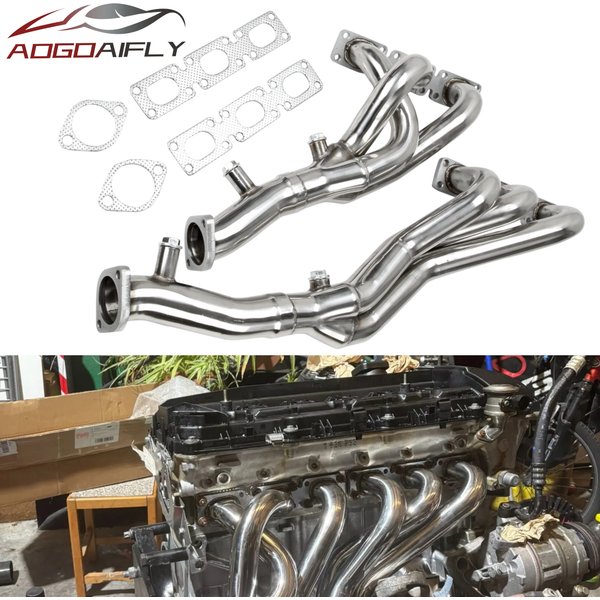 Collecteurs d'échappement M54 pour BMW (2000-2006 : M54B22/M54B25/M54B30) – Compatible avec E36/E46/E93/E60 320i/325i/525i/530i 2.5L/3.0Li