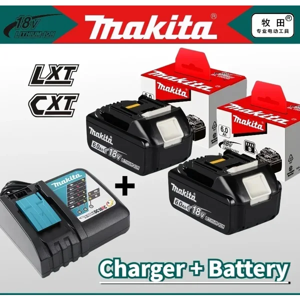 100% Original Makita 18V Akku 6000mAh, mit LED, wiederaufladbarer Lithium-Akku, für Makita 18V Werkzeuge, Ersatzakku für Bohrmaschinen