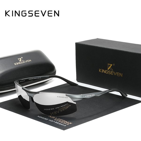 KINGSEVEN cyclisme polarisé UV400 lunettes de soleil hommes en aluminium conduite miroir lentille mâle lunettes de soleil Aviation femmes pour hommes lunettes