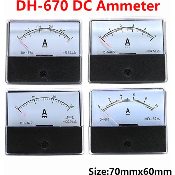 Anlog ampèremètre DH-670 ampèremètre cc jauge de courant panneau ampèremètre testeur de courant ampèremètre cc DC1A2A3A5A1015A2030A50A100A