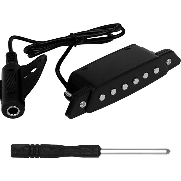 SH-85 Soundhole Black Guitar Pickup With Tools Screwdriver Metal Outlet No Hole Required No Battery Required Guitar Accessories