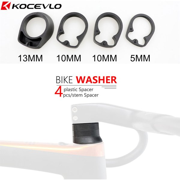 KOCEVLO 4-teiliges Rennrad-Fahrrad-Vorbau-Abstandshalter-Set für die 1–1/8 (28,6 mm) Gabel, integrierte Lenker-Headset-Unterlegscheibe, Zubehör