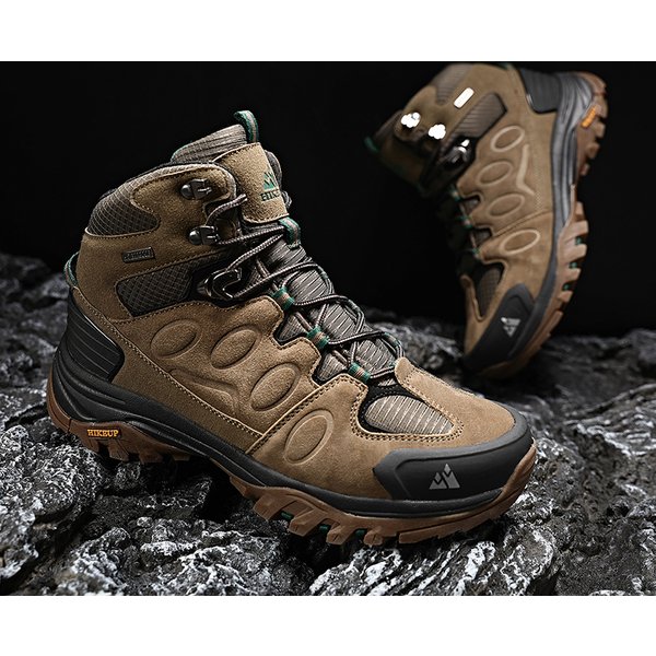 HIKEUP High-Top Männer Wanderschuhe Winter Outdoor Schuhe Schnüren Rutschfeste Outdoor Sport Casual Trekking Stiefel Mann wasserdichte Wildleder
