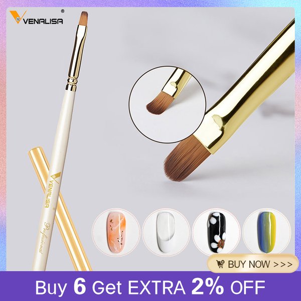 Stylo de peinture sur Gel de boue, brosse de haute qualité pour ongles français, acrylique, gelée dure, Design Nail Art 2 en 1, VENALISA Poly, utilisation en Gel pour ongles