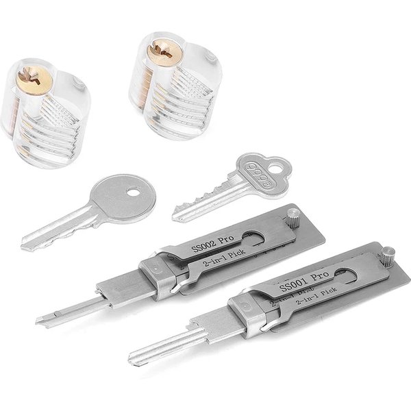 Outils de serrurier 2-en-1 Lishi Yale SS001 SS002 pour déverrouillage, décodeur de clé maîtresse, décodeur Micha, crochets Topolines pour ouvrir les serrures