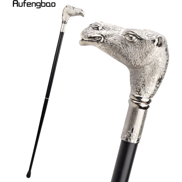 Silver Camel Head Walking Cane Fashion Walking Stick Gentleman Luxury Crosier Knob Walking Stick 93cm