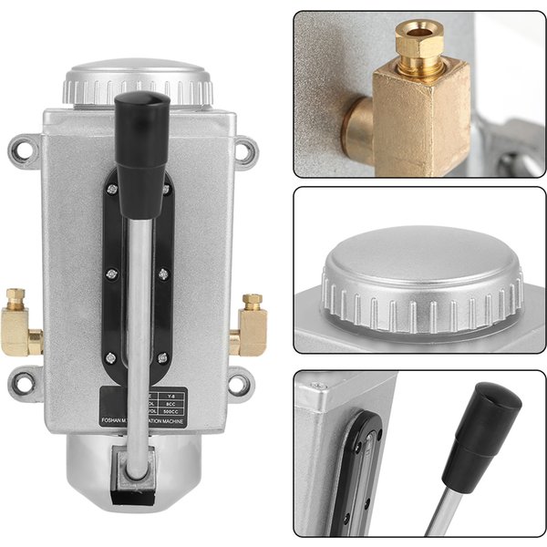 Doppelport-Handölpumpe Schmierölpumpe Manuelle Ölpumpe Handschmierung 500CC CNC 4mm Doppelauslass