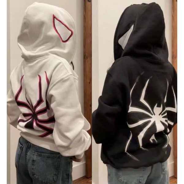 Harajuku Mode Y2K Übergroßen Mantel Persönlichkeit Spinne Druck frauen Hoodie Herbst Und Winter Punk Full Zip Up Hoodie Tops