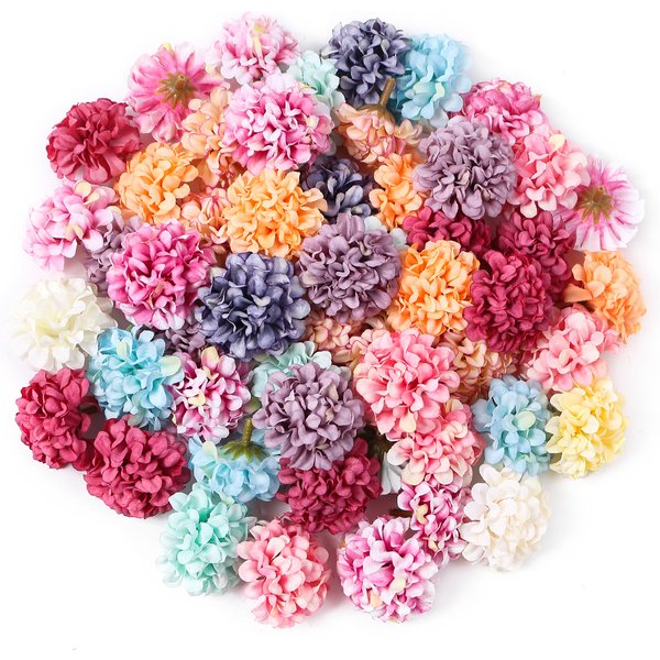 10 pièces fleurs artificielles hortensia en soie fausse tête de fleur pour décoration de mariage fête décor à la maison bricolage couronne cadeau artisanat accessoire