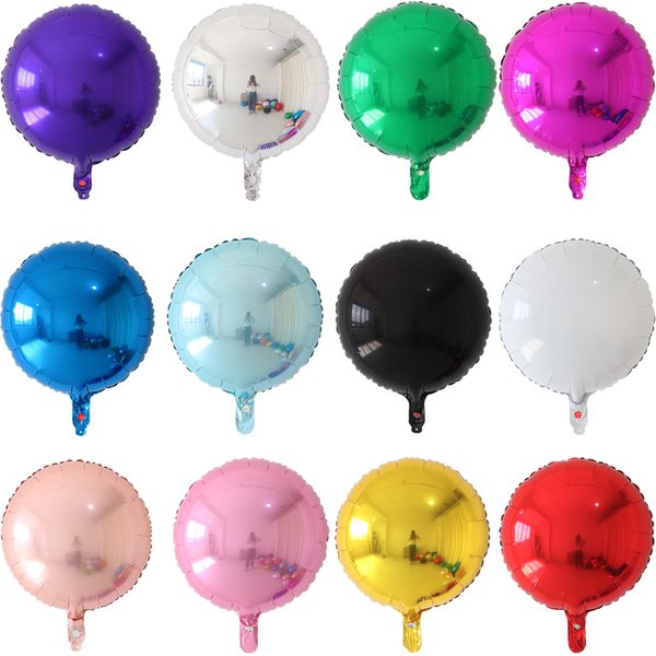 Ballons ronds à hélium en aluminium de 18 pouces, 10 pièces, décoration de mariage, fête d'anniversaire, réception-cadeau pour bébé, jouets gonflables pour enfants, fournitures de ballons à Air