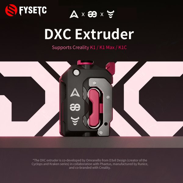 FYSETC Phaetus DXC V1.1 Ulepszony ekstruder, stabilna ekstruzja i płynne podawanie, zestaw ekstrudera do drukarek 3D Creality K1 K1C K1MAX