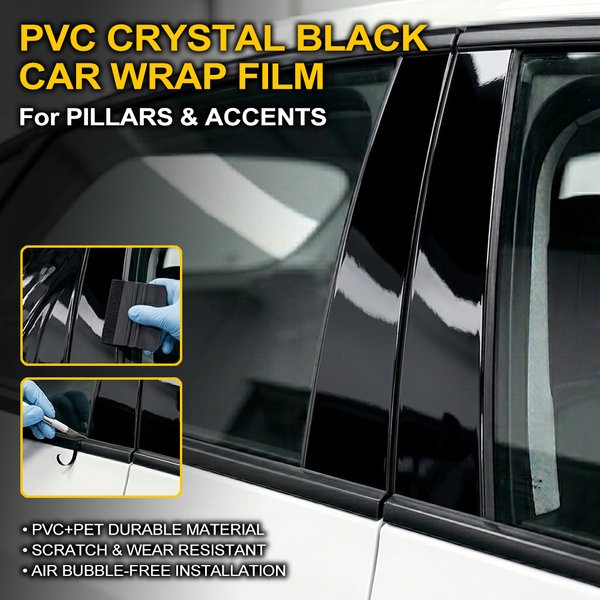 Glänzende schwarze PET-Autovinylfolie, PVC-Folie zur Modifikation und Dekoration der ABC-Säulen, Personalisierungsfolie für die Autokarosserie, Dekorationsfolie für die ABC-Säulen, Schutzfolie für die