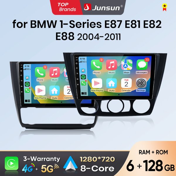 Radio samochodowe Junsun Android Auto do BMW serii 1 E87 E81 E82 E88 2004 2005-2011, multimedialny bezprzewodowy Apple CarPlay, inteligentne systemy, ekran dotykowy IPS, odtwarzacz wideo stereo, radio