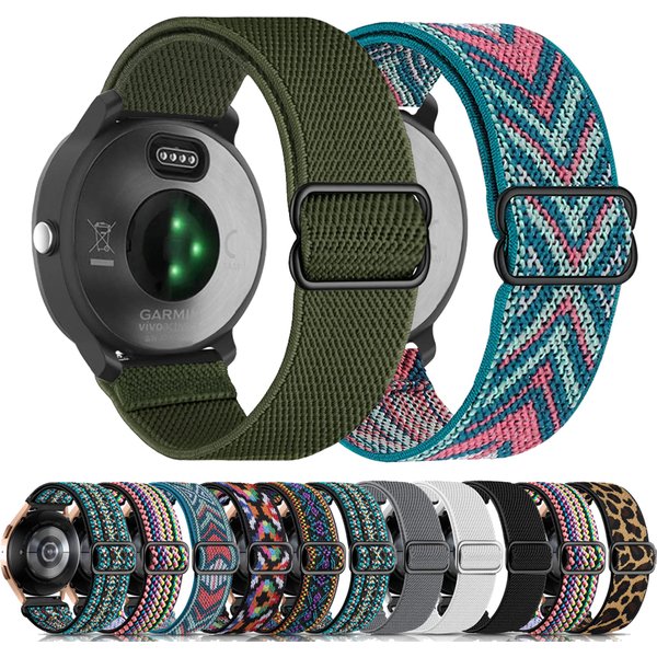 20mm 22mm Nylon Strap For Garmin Vivoactive 4 3 HR Band Watch Venu 2 SQ Forerunner 645 Elastic Wristband Bracelet Fenix 6 5 Pro