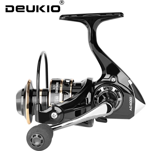 DEUKIO Spinnrolle 2000-7000 Metallspule 12KG Max. Bremskraft 5.2:1 CNC-Griff Weitwurfrolle Salzwasser Süßwasser Köderrolle