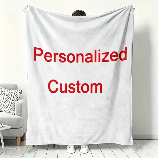 Couverture personnalisée avec impression d'image, douce et confortable, pour chambre à coucher, canapé et cadeau