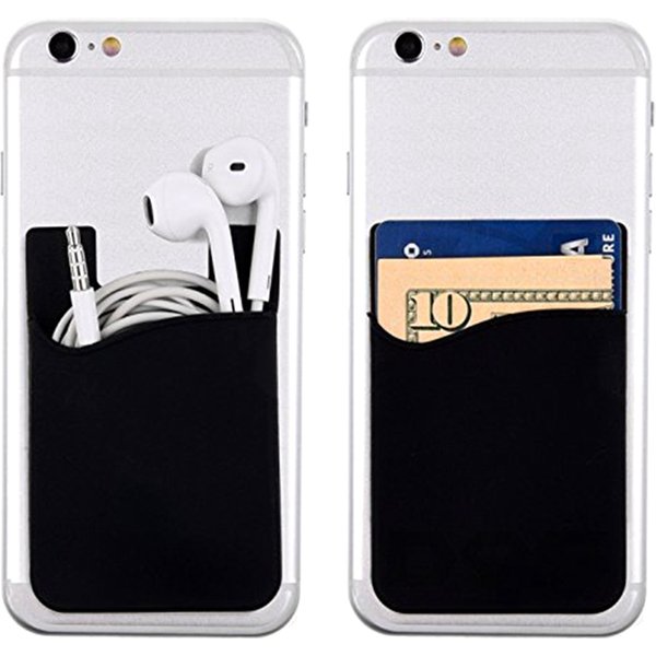 1PCS Silicone Business Credit Pocket Adhesive Fashion Women Men Cell Phone ID Card Cover Holder Slim Case Sticker Case Bags