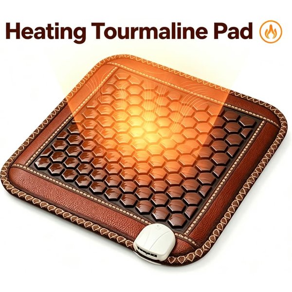 Tapis chauffant en jade et tourmaline, naturel, pour le dos, température et minuterie réglables, télécommande intelligente, relaxation musculaire