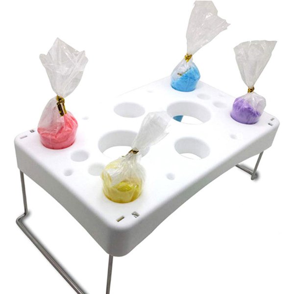 Support de sac à douille en acier inoxydable, rangement de pieds, outil de décoration de gâteau pliable T1