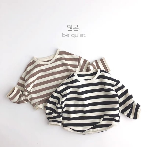 Mode rayé enfants à manches longues t-shirts hauts en vrac enfants automne vêtements Base chemise col rond pull fille Blouse sweat