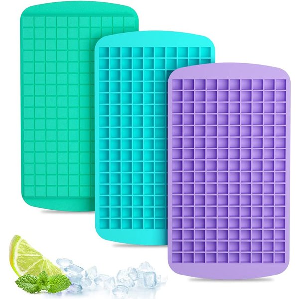 LMETJMA Mini plateaux à glaçons en Silicone 160 moules à glaçons concassés petit glaçon à dégagement facile pour le refroidissement du Cocktail au whisky JT42
