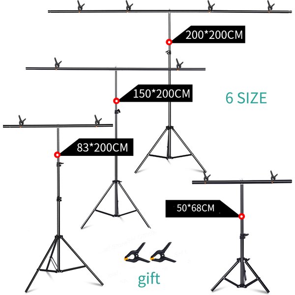 Support de fond de photographie en forme de T, système de Support réglable pour Studio Photo, écran vert, accessoires d'arrière-plan Chromakey