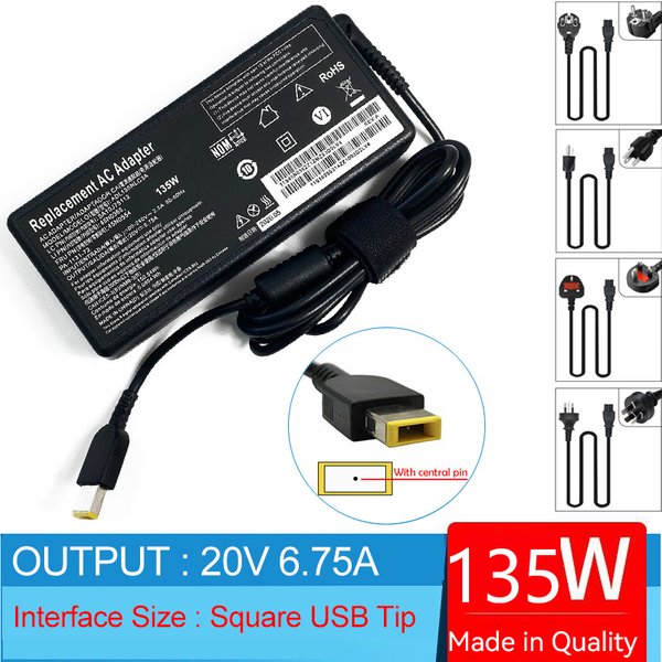 20V 6.75A 135W Laptop Ac Adapter Charger for Lenovo Legion Y520 Y520-15IKB Y520-15IKBN Y520-15IKBA Y530 Y530-15ICH Y7000P