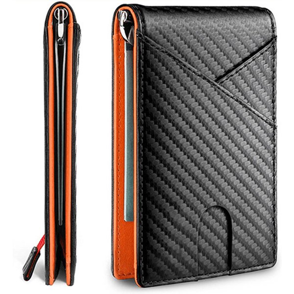 DIENQI Carbon Fiber Rfid Slim Card Luxury Wallet Money Bag Men's Wallet Bifold Billfold