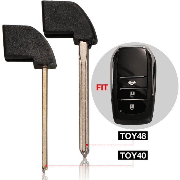 Jingyuqin 10 PCS/LOT nouvelle clé à distance intelligente insérer porte-clés vierge pour Toyota Highlander Land Cruiser RAV4 clé de voiture Fob toy40 toy48 lame