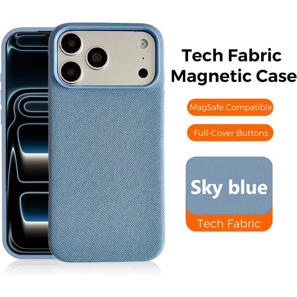 Neue Luxus-Tech-Gewebehülle mit magnetischer kabelloser Ladefunktion für iPhone 18 17 Air 13 12 Pro Max 16 15 14 Plus, stoßfeste Abdeckung