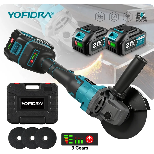 YOFIDRA 125mm M14 Bezszczotkowa Szlifierka Kątowa Przecinarka Akumulatorowa Elektryczna Szlifierka Kątowa Narzędzia Elektryczne do Akumulatorów Makita