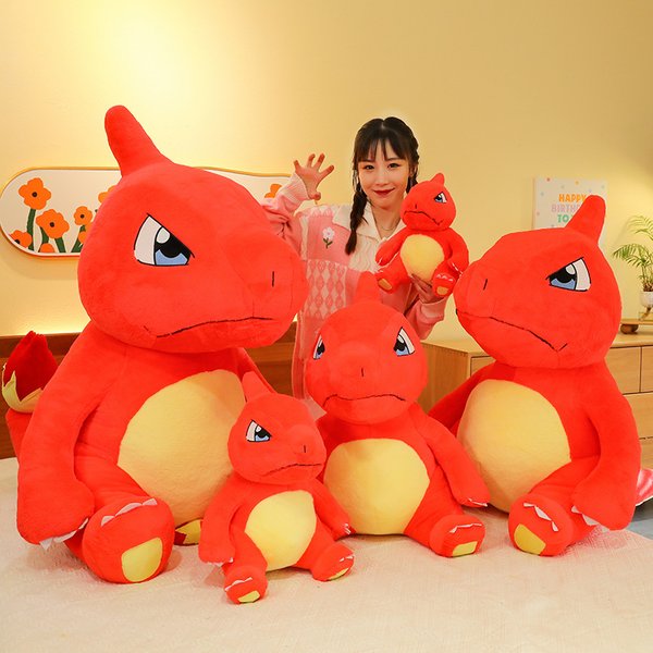 40/80 cm große Plüsch Charmeleon Charmander Riesige Spielzeuge Anime Puppe und Muschel Holster Kawaii Plüschtier Geschenke für Kinder