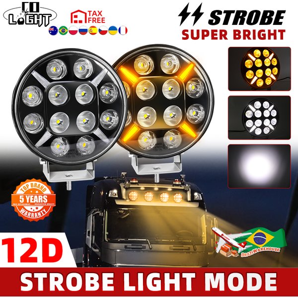 CO LICHT 9 zoll Runde E9 Led Arbeit Licht 12V 24V Gelb Weiß Led DRL Off Road Nebel Lampe für Traktor Lkw 4X4 4WD Auto Zubehör