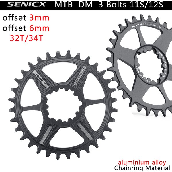 Senicx 10s 11s 12s Ketten blätter, 7075al cnc, versetzte 3mm/6mm, MTB-Ketten räder, für direkt montierte Kurbel, kompatibler Adler