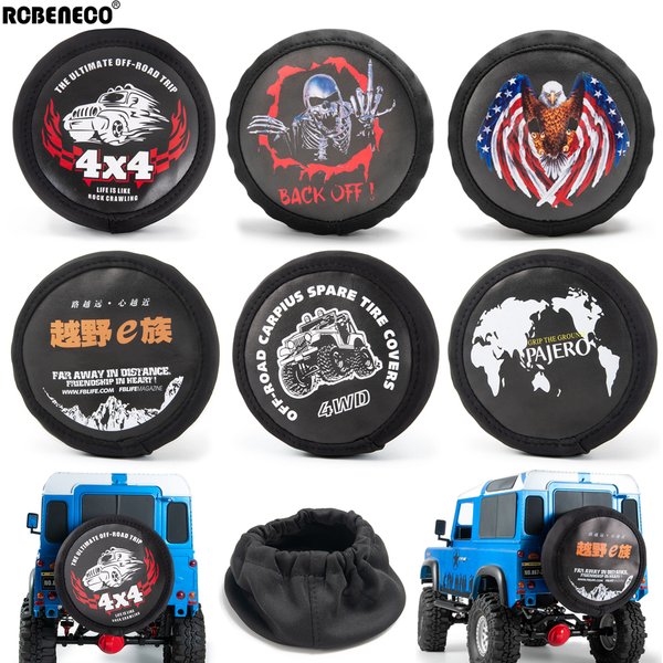 MIBIDAO 1/10 RC housse de pneu de secours en cuir sur chenilles housse Anti-poussière pour TRX4 TRX6 D90 Axial SCX10 90046 Capra GEN8 Wraith