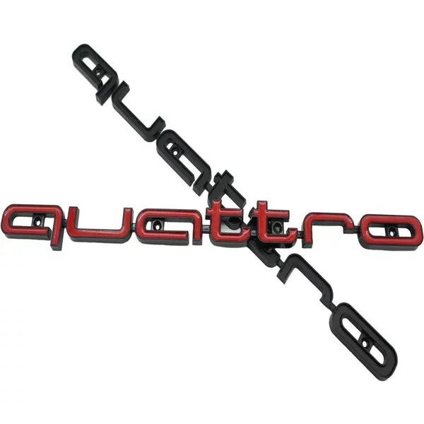 Quattro Emblem 3D ABS Auto Frontgrill-Emblem für Audi A3 A4 A5 A6 A6L A7 A8 Q3 Q5 Q7 S3 S4 S5 RS3 RS4 RS6 Abzeichen Zubehör