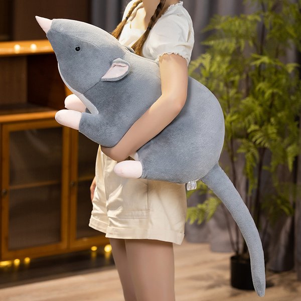 Souris réaliste en peluche douce, joli jouet gris, Animal en peluche complet, oreiller amusant, cadeaux d'anniversaire et de noël