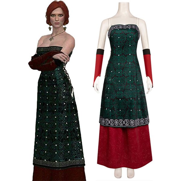 Spiel Triss Merigold Cosplay Kostüm Cosplay Kostüm Vegelbud Ball Kleid Halloween Party Outfits
