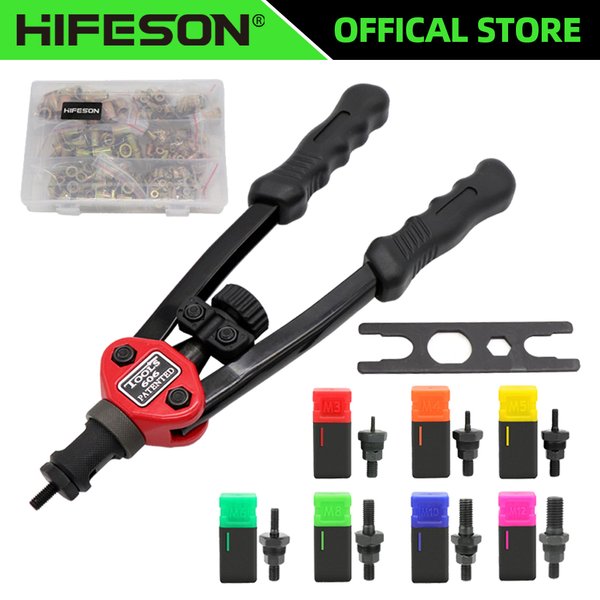 HIFESON – Kit pince à riveter manuelle, pour rivets filetés 70/95/300 pcs, M3/M4/M5/M6/M8/M10/M12 écrous pince a rivet riveteuse pince rivet riveteuse électrique rivet fileté pince à rivet riveteuse