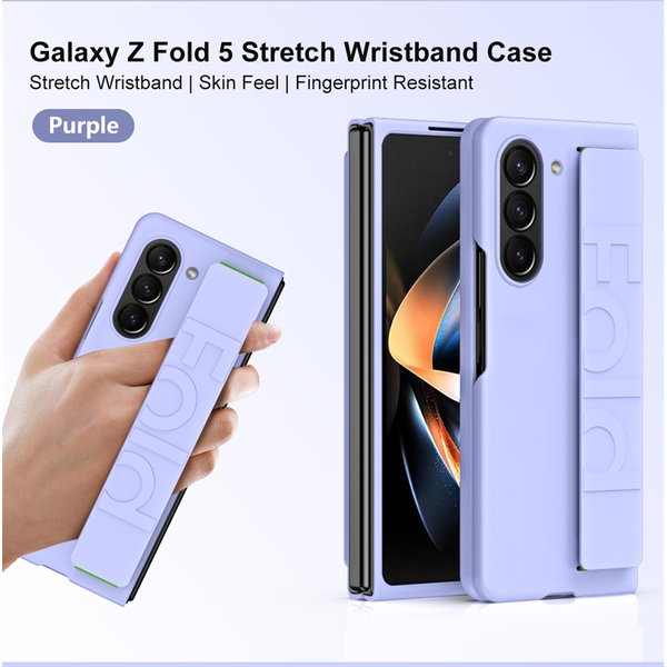 Matte Hartplastik-Griffhülle für Samsung Galaxy Z Fold 5 4 3 Armband elastische Rüstungsabdeckung für Samsung Z Fold5 Fold4 Fold3
