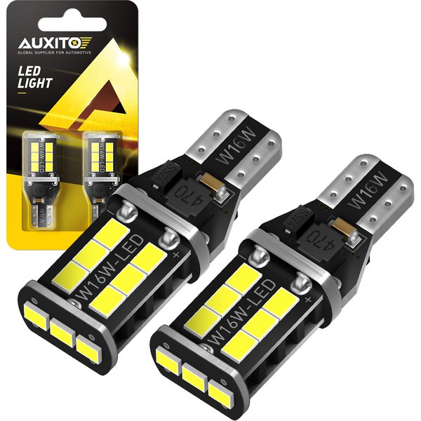 AUXITO 2x W16W LED-Lampe T15 LED-Licht Canbus Fehlerfrei 15 Stück 2835SMD Superhell 1200LM 912 921 Glühbirne Auto-Backup-Rückfahrlichter