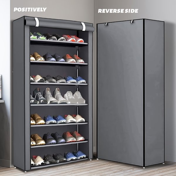Armoire à chaussures multicouche à 6-10 niveaux avec porte volet roulante anti-poussière, facile à assembler, armoire de rangement domestique peu encombrante, adaptée aux entrées, couloirs, chambres à