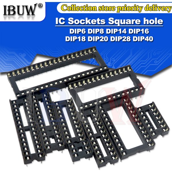 10PCS IC Sockets DIP6 DIP8 DIP14 DIP16 DIP18 DIP20 DIP28 DIP40 pins Connector DIP Socket 6 8 14 16 18 20 24 28 40 pin