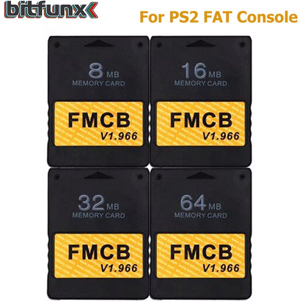 Bitfunx Free McBoot V1.966 8MB/16MB/32MB/64MB Memory Card for PS2 Fat Console