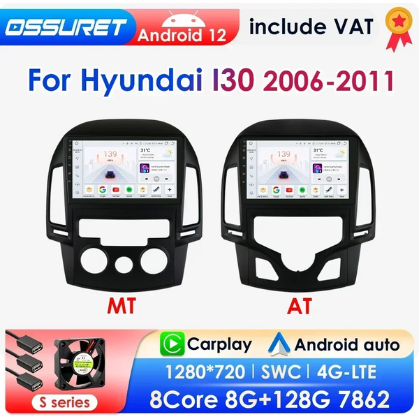 Wireless Carplay Android Autoradio für Hyundai i30 bei mt 2012-2016 ai Stimme 4g Auto Multimedia GPS 2din Autoradio Octa Core 2006