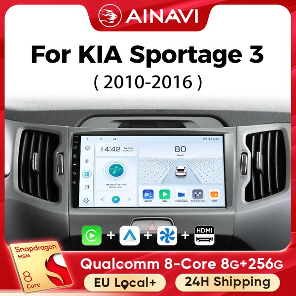 Ainavi Auto-Multimedia-Player für KIA Sportage 3 Sportage R 2010 2011 2012 2013 2014 2015 2016 Carplay Android Auto 4G Wifi 2din