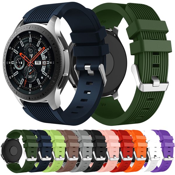 20mm 22mm Silikon-Uhrenarmband kompatibel für Samsung 46mm/Galaxy Watch3 45mm/Gear S3 Frontier, Sportuhrenarmband für Huawei