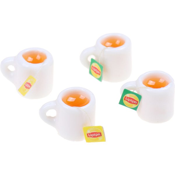 1pc Puppenhaus Miniatur Harz Tee tasse Simulation Getränke Modell Spielzeug für Mini-Dekoration Puppenhaus Zubehör