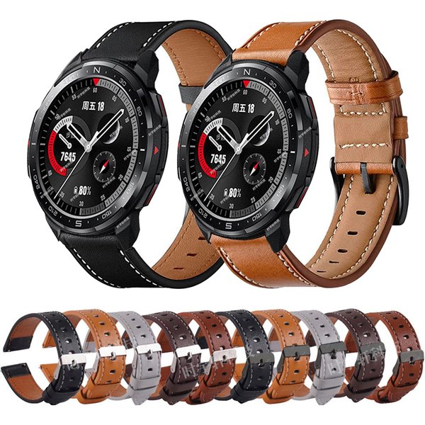 For Honor Watch GS Pro Smartwatch Bracelet 22mm Leather Replacement Strap For Honor Magic 1 2 46mm/GS 3 Sport Band Men Belt