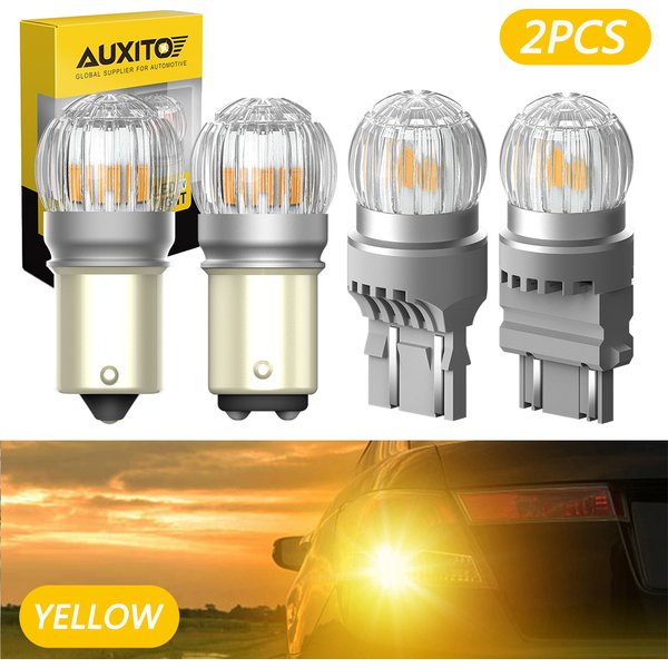 2X AUXITO 300 % leuchtend gelbe LED 1156 P21W BA15S BAY15D T20 7440 W21W 7443 Drehen Reverse DRL Canbus Signalleuchten 12V 3030SMD 360